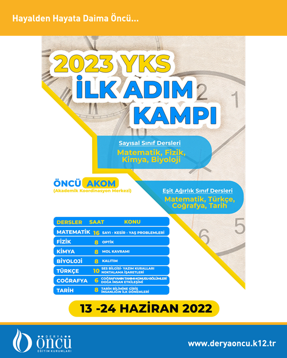 2023 Yks'ye İlk Adım